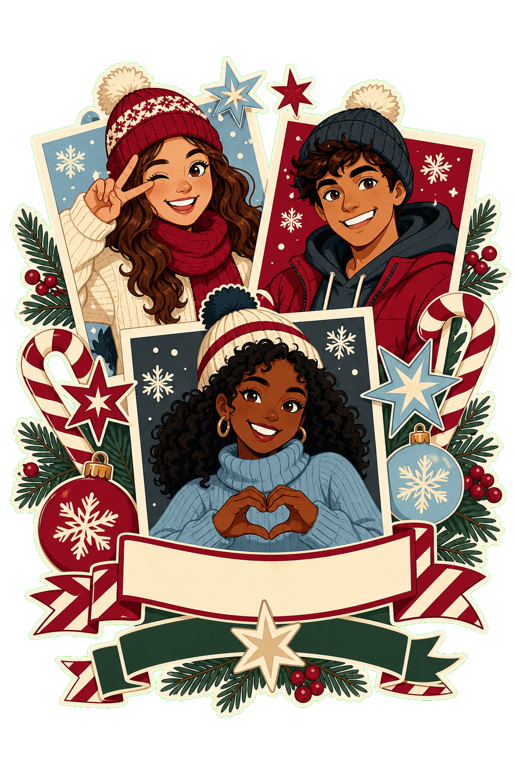 Friends Christmas Photo Stack
