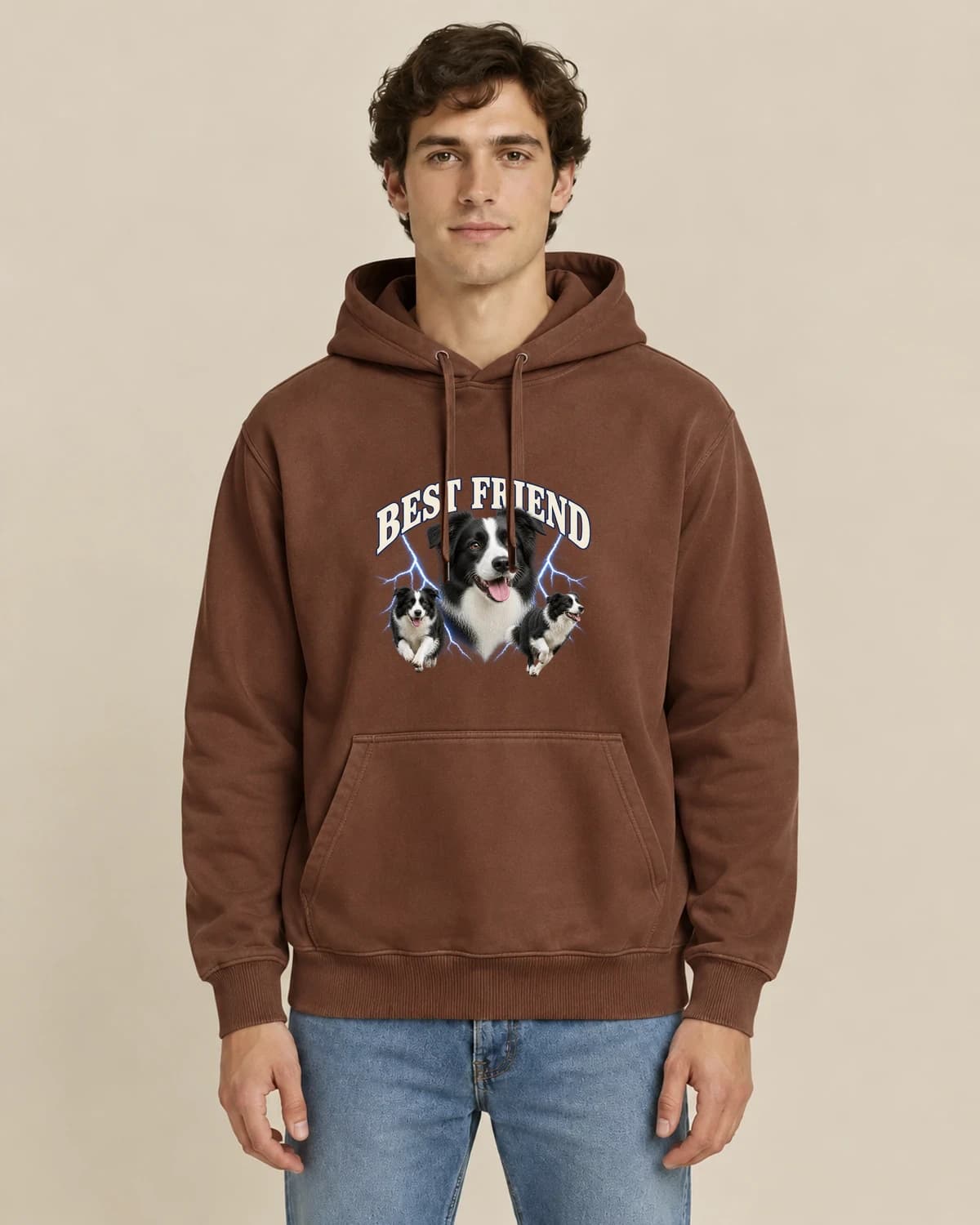 Midnight Dog Tour, men's styling of the same unisex hoodie