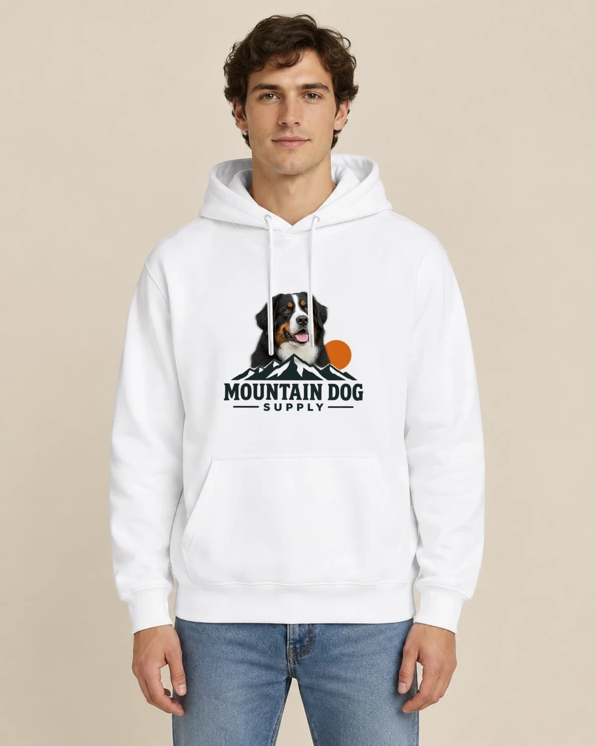 Mountain Dog Supply, men's styling of the same unisex hoodie