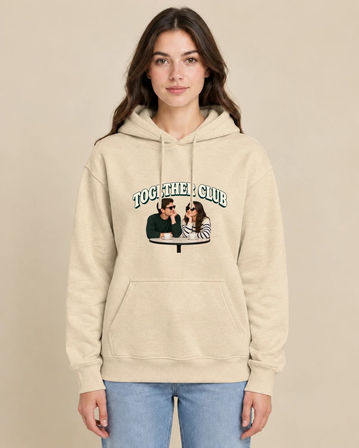 Together Sunday Club on a woman wearing the classic unisex pullover; illustrative styling