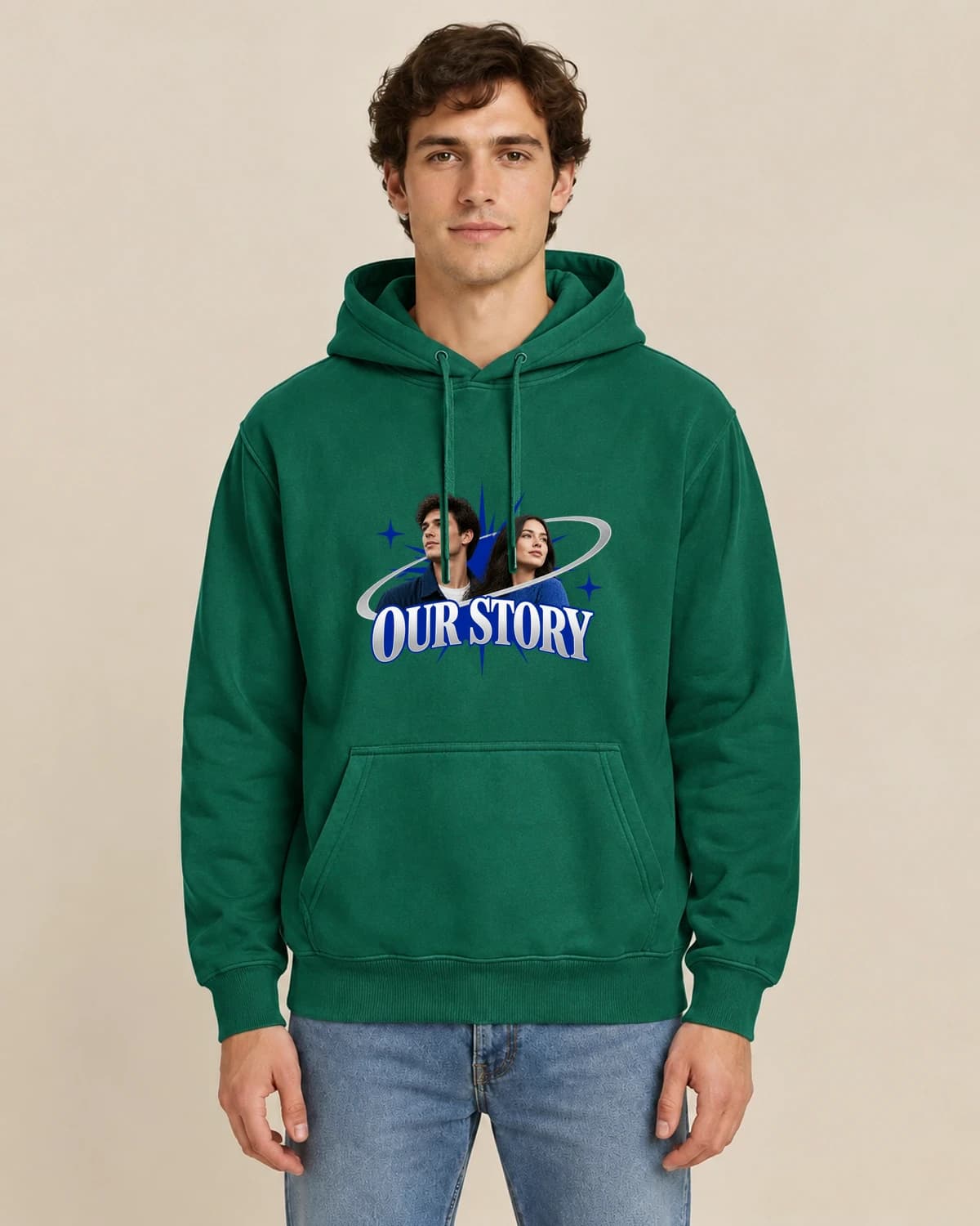 Our Midnight Tour, men's styling of the same unisex hoodie