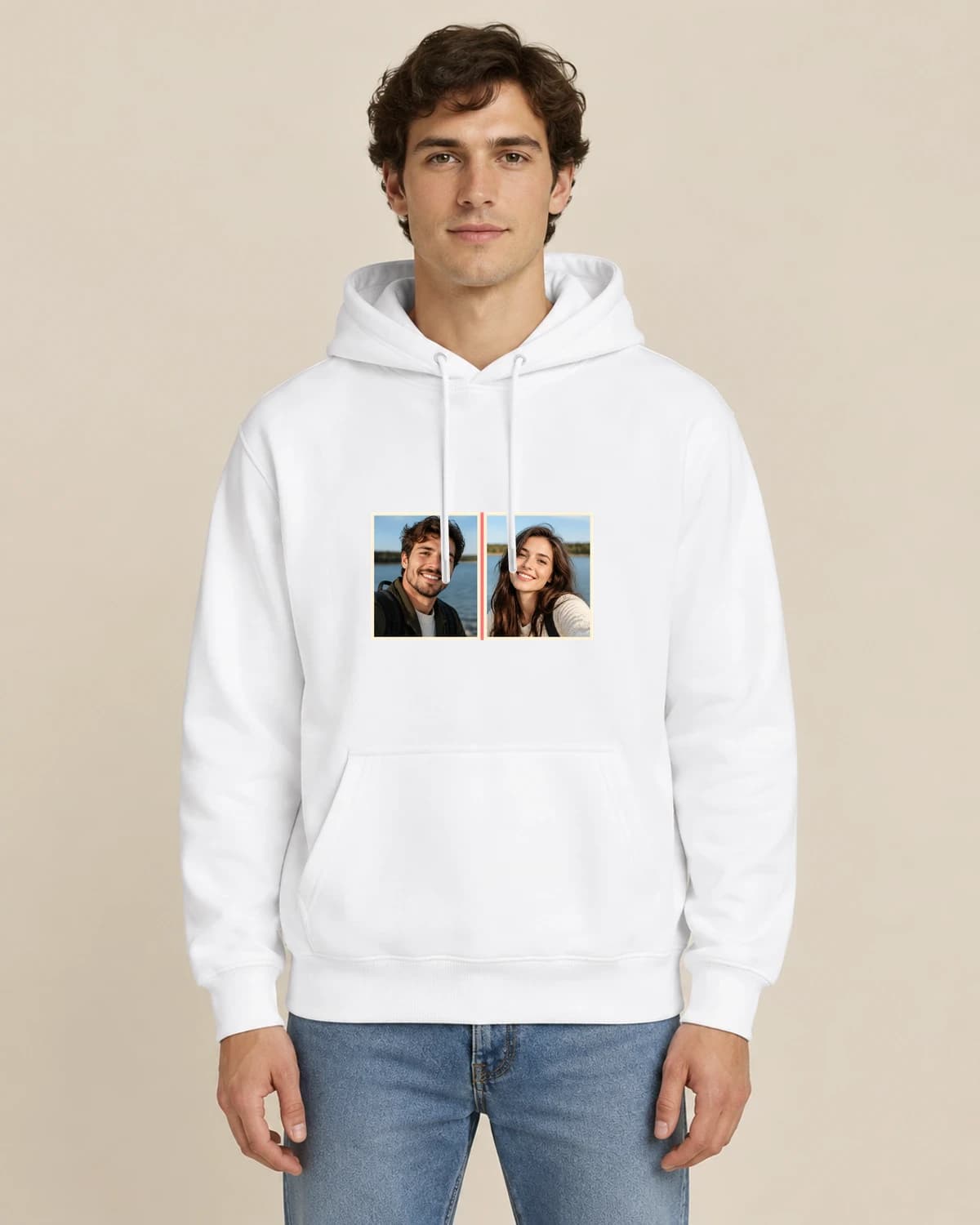 Together Photo Strip, men's styling of the same unisex hoodie