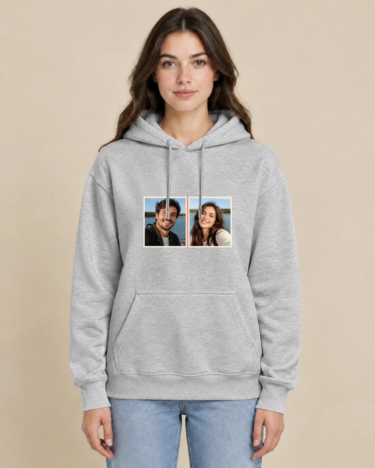 Together Photo Strip on a woman wearing the classic unisex pullover; illustrative styling