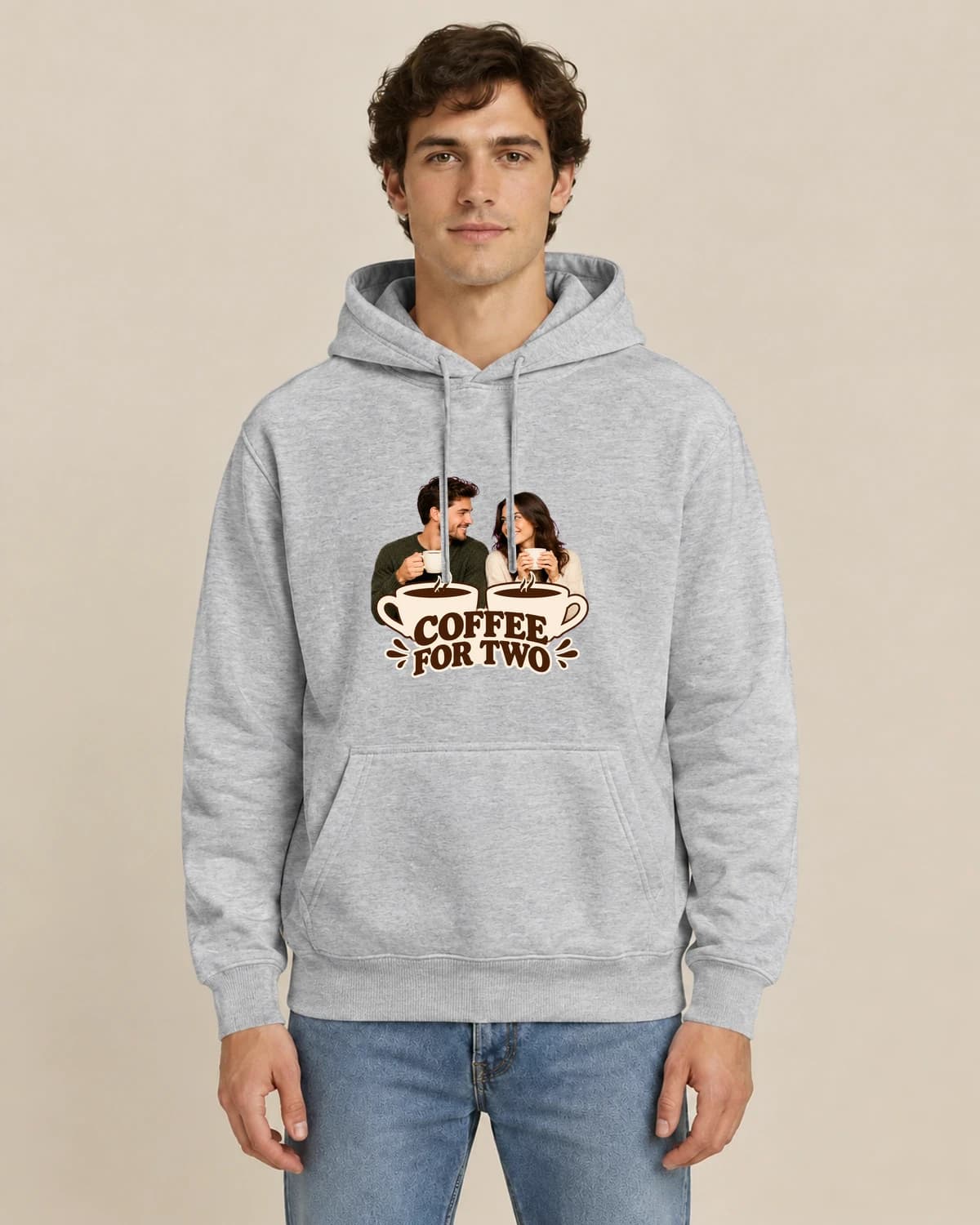 You, together: Coffee For Two hoodie design; Sport Gray styling
