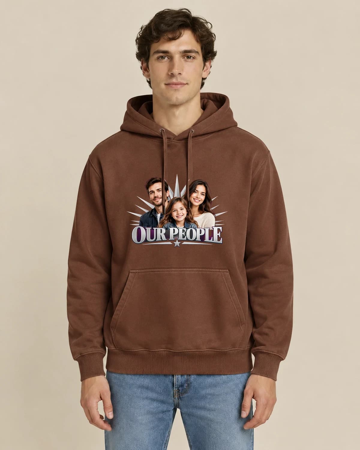 Family Main Stage, men's styling of the same unisex hoodie