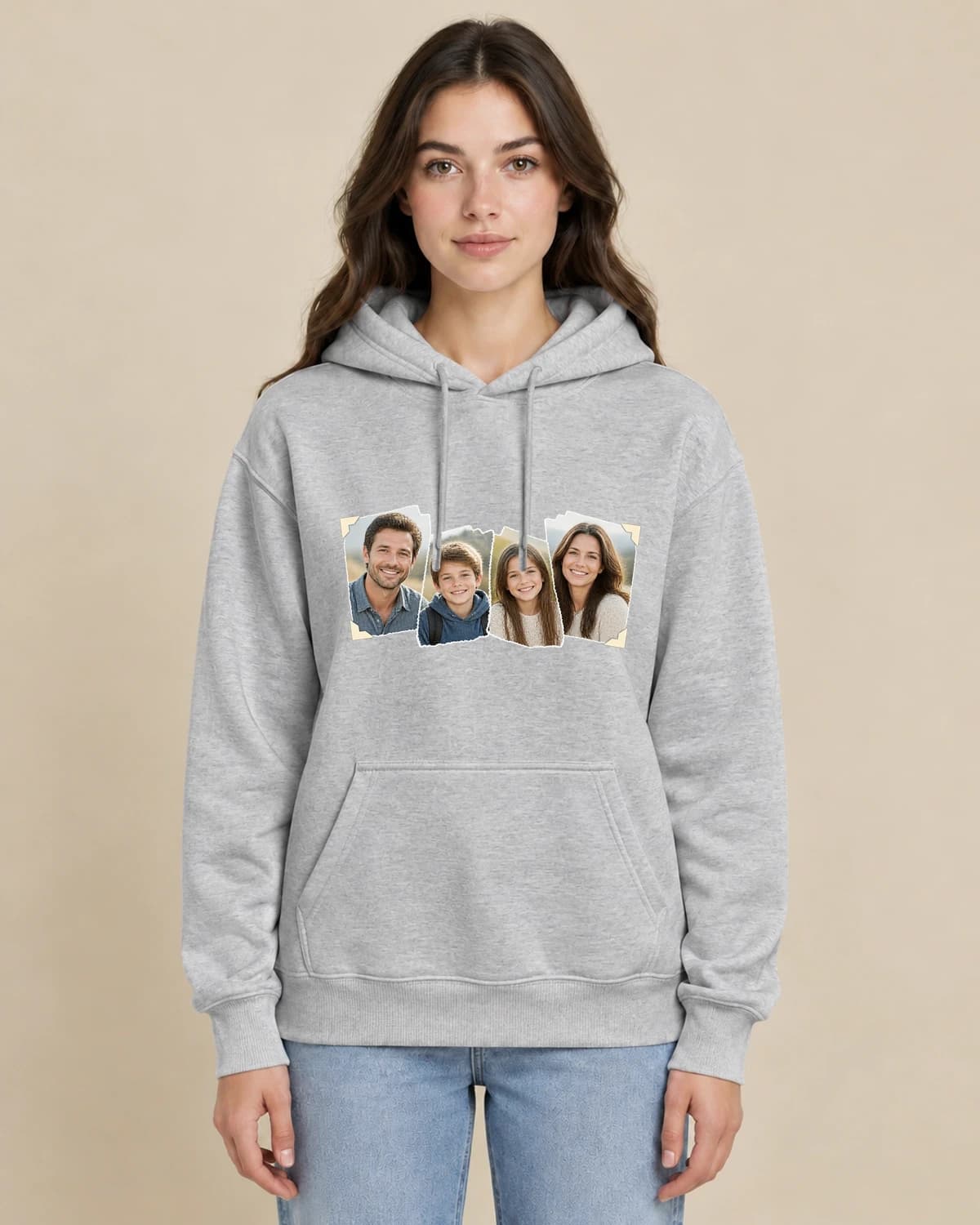Your family, your story: Family Reunion Postcard hoodie design; Sport Gray styling