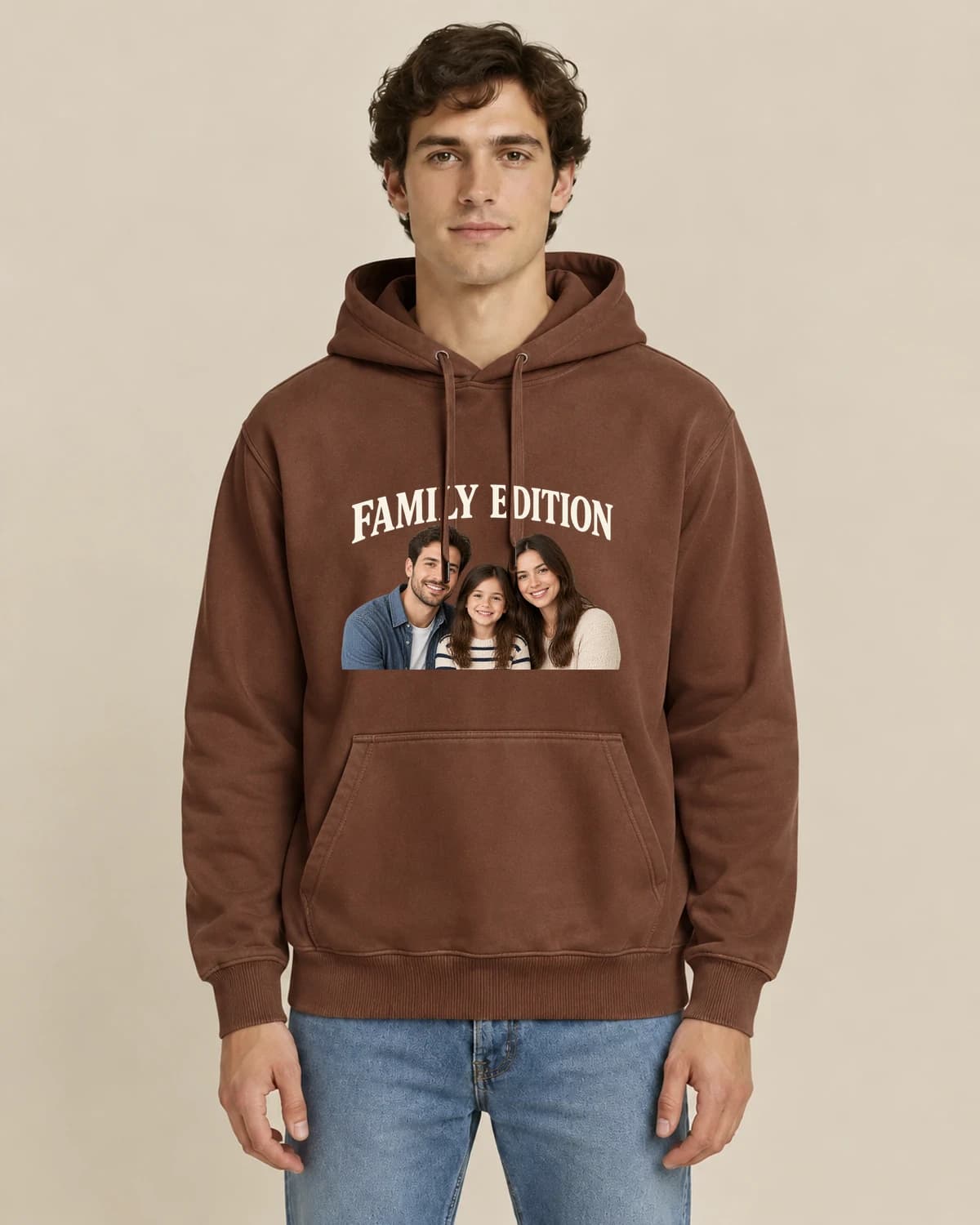 Family Sunday Edition, men's styling of the same unisex hoodie