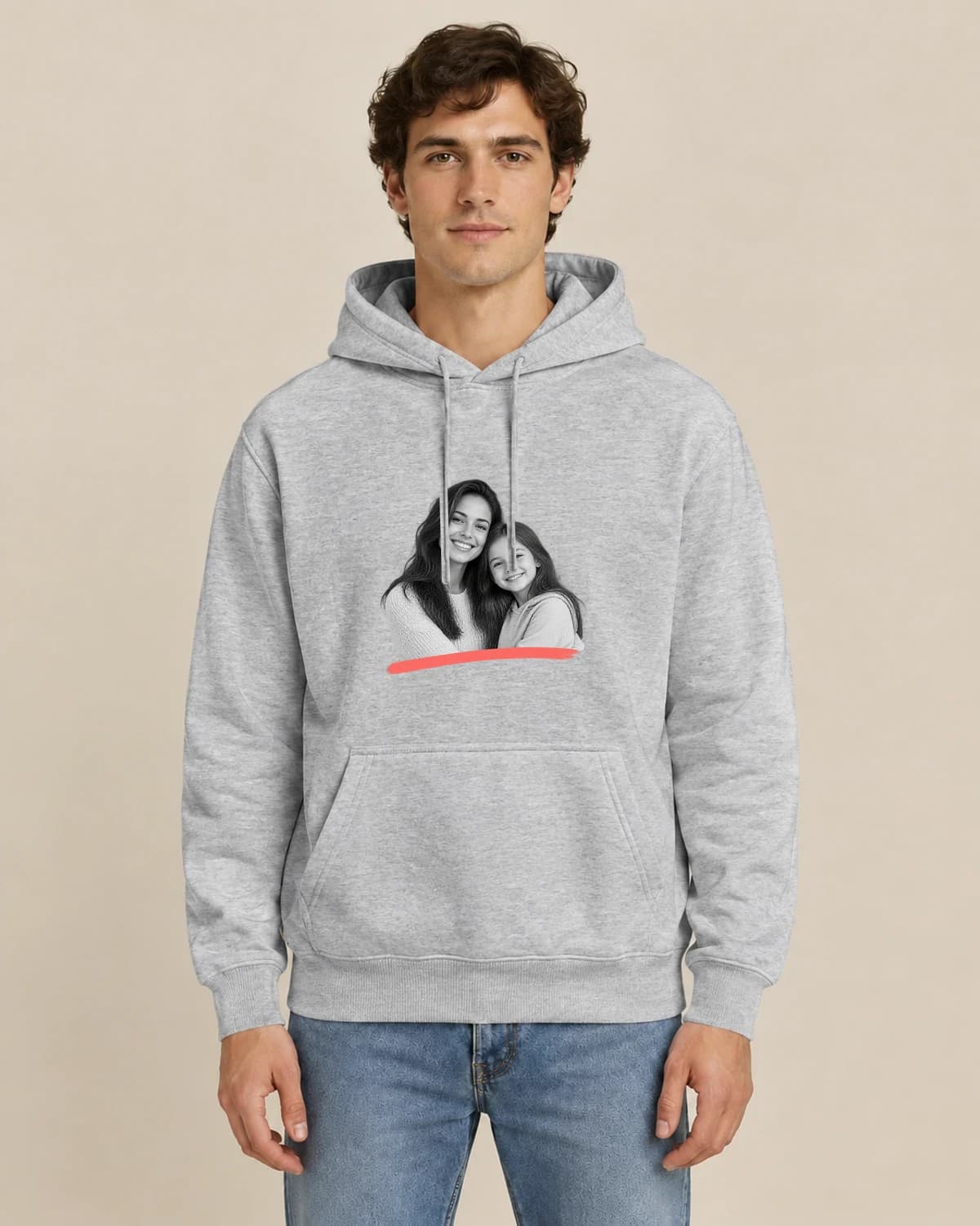 Mom And Me Edition, men's styling of the same unisex hoodie