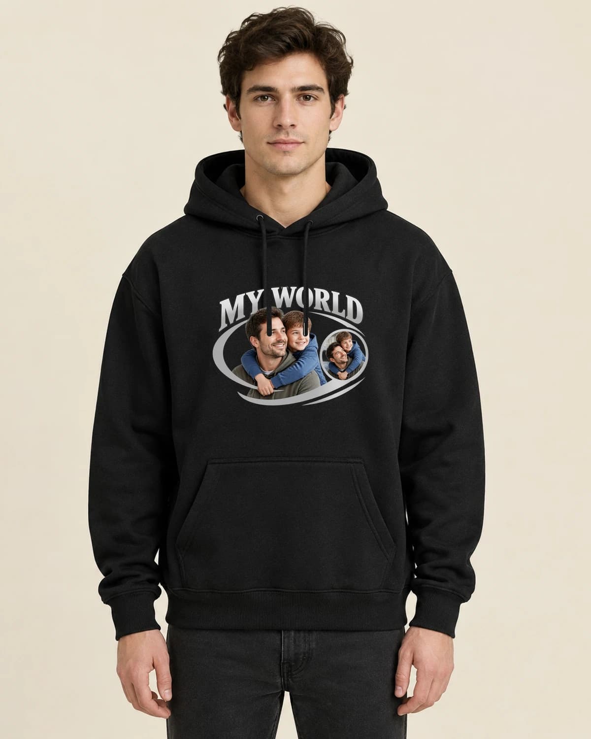 Parent Child Mainstage, men's styling of the same unisex hoodie