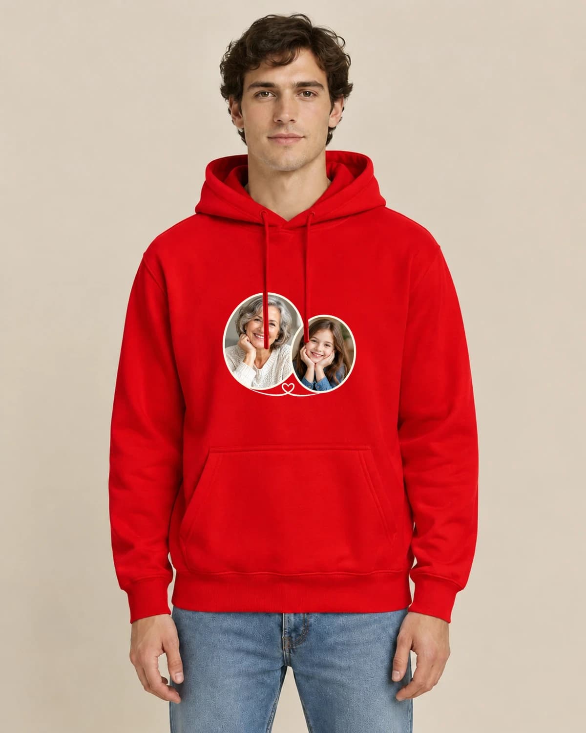 Grandparent Little Story, men's styling of the same unisex hoodie