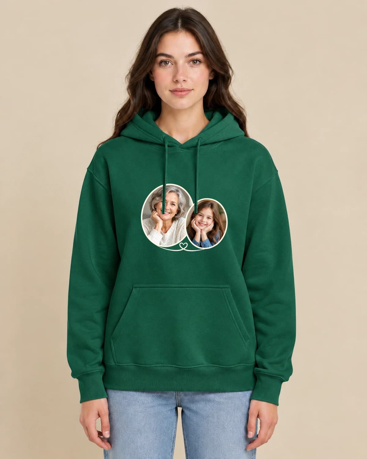 Grandparent Little Story on a woman wearing the classic unisex pullover; illustrative styling