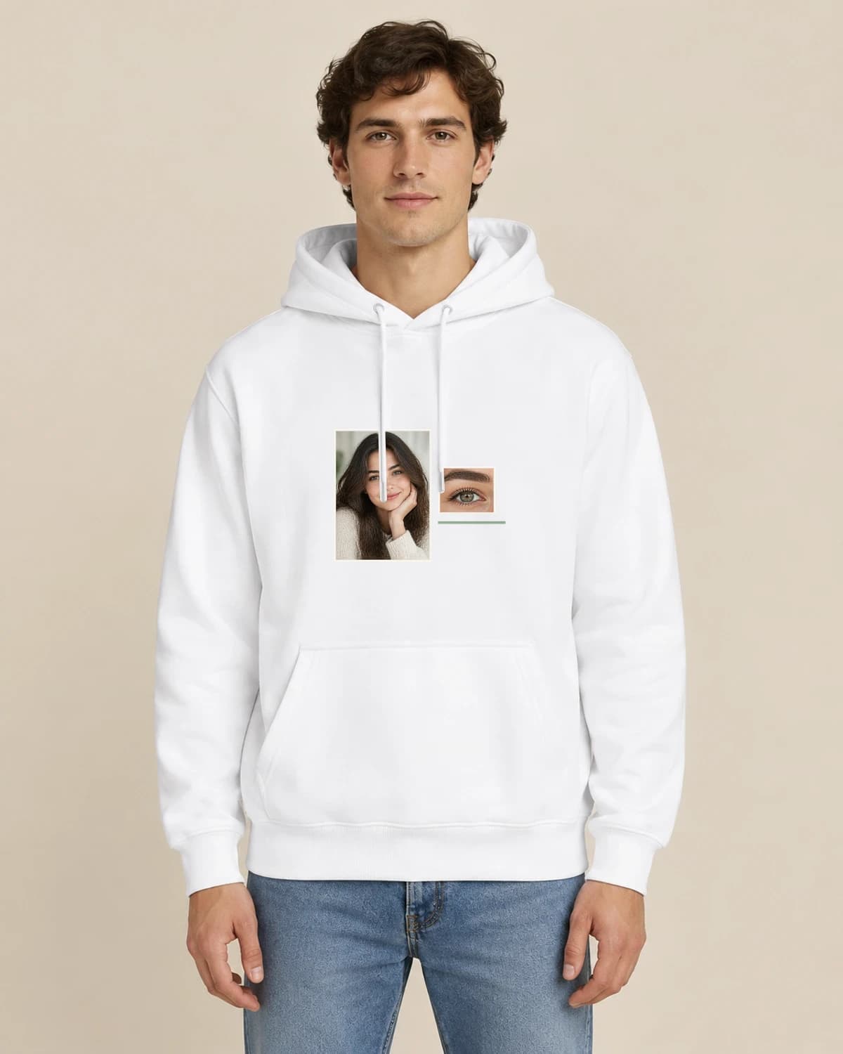 Forever Photo Story, men's styling of the same unisex hoodie