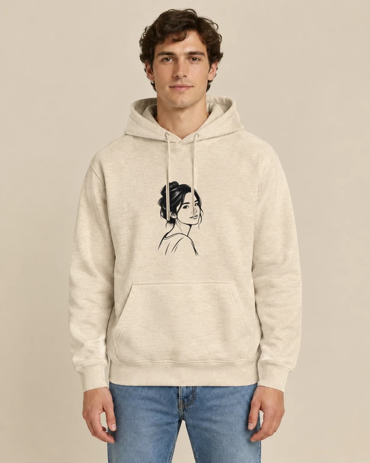Quiet Ink Remembrance, men's styling of the same unisex hoodie