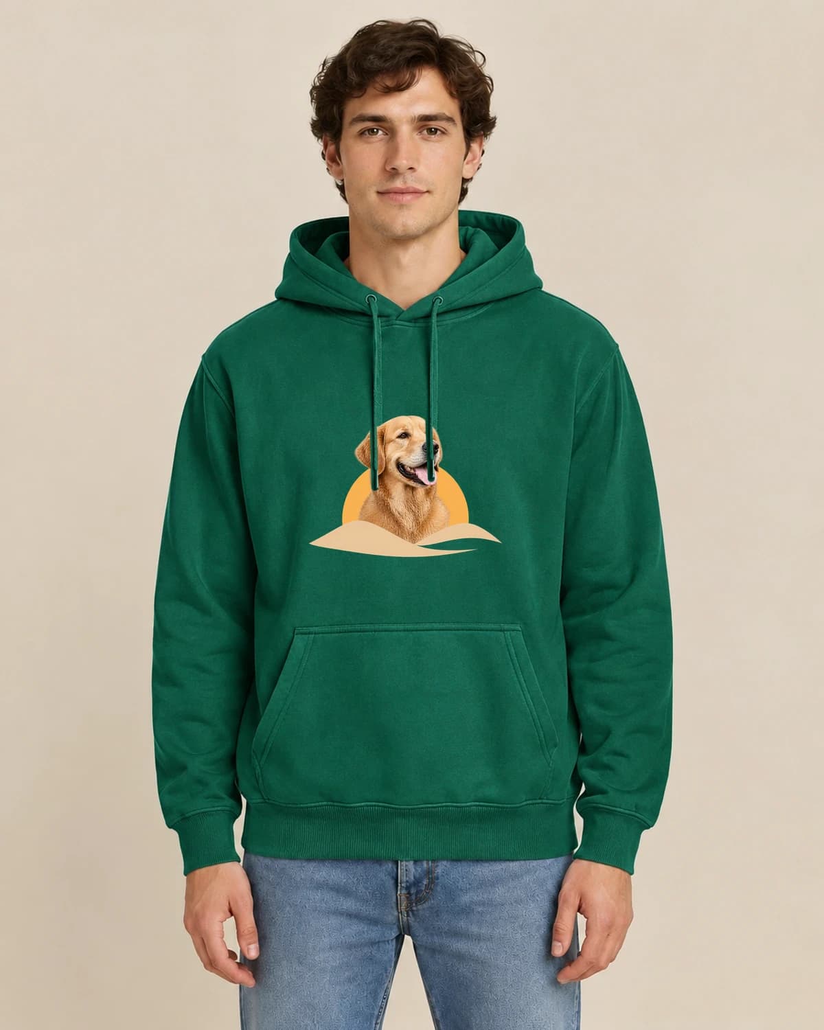 Dog Lasting Light, men's styling of the same unisex hoodie