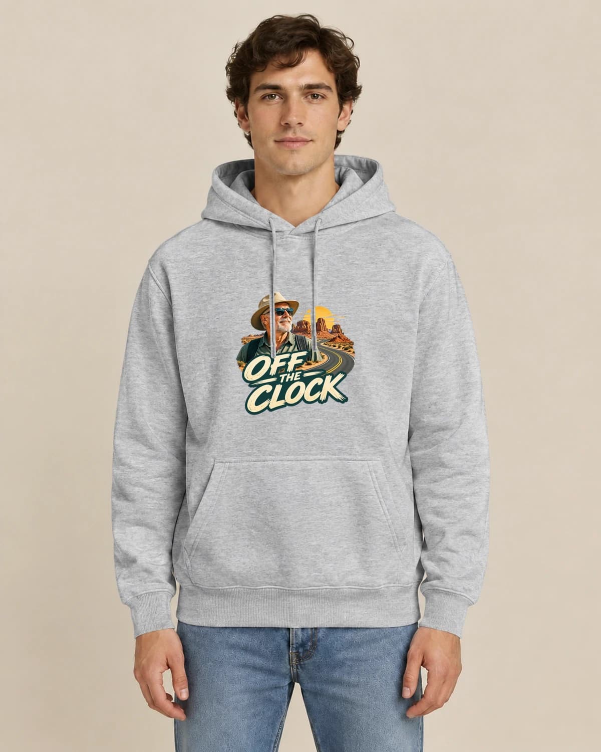Retirement Desert Radio, men's styling of the same unisex hoodie