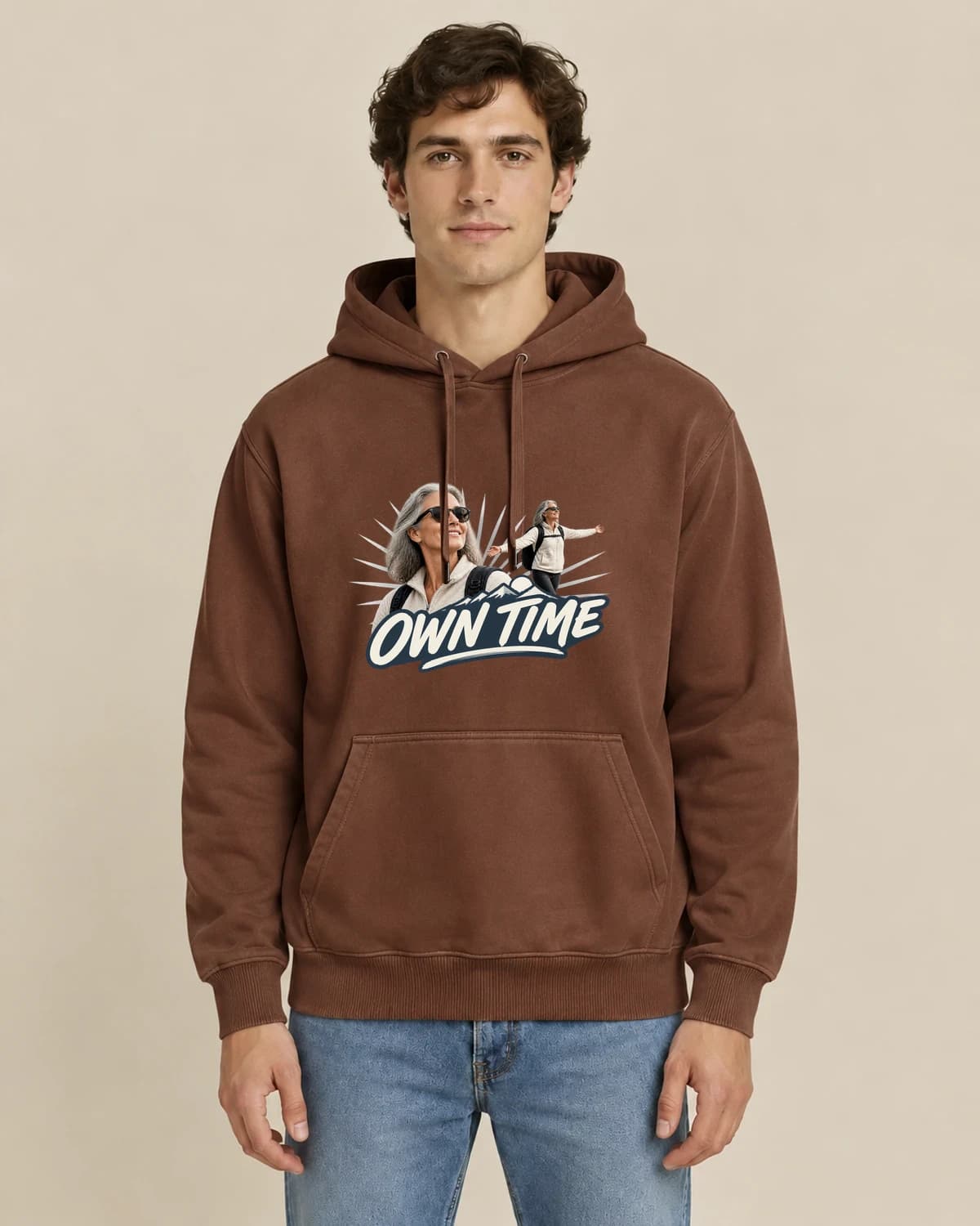 Retirement Main Character, men's styling of the same unisex hoodie