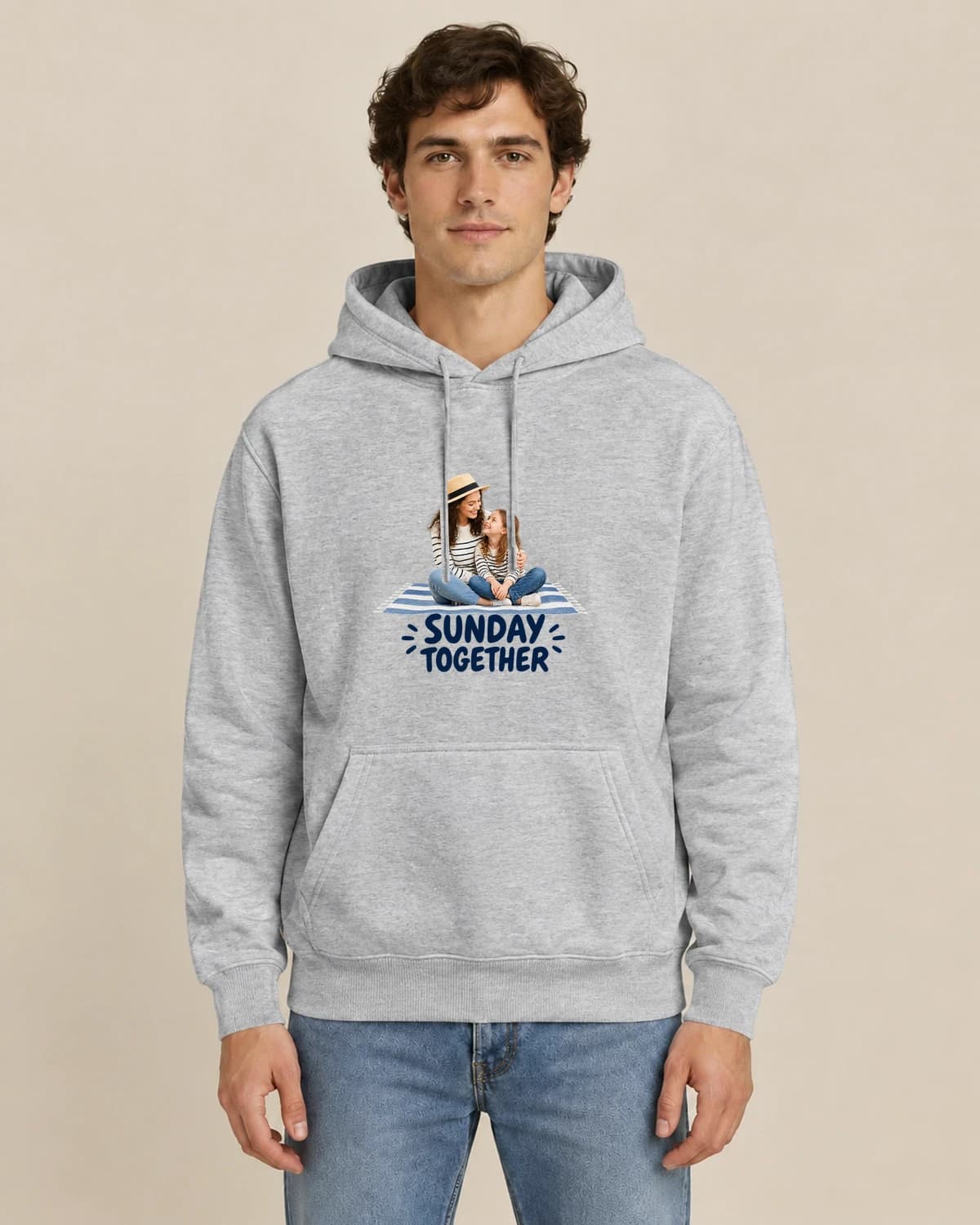 Mother's Day Photo Hoodies: Mothers Day Sunday Club hoodie design; Sport Gray styling
