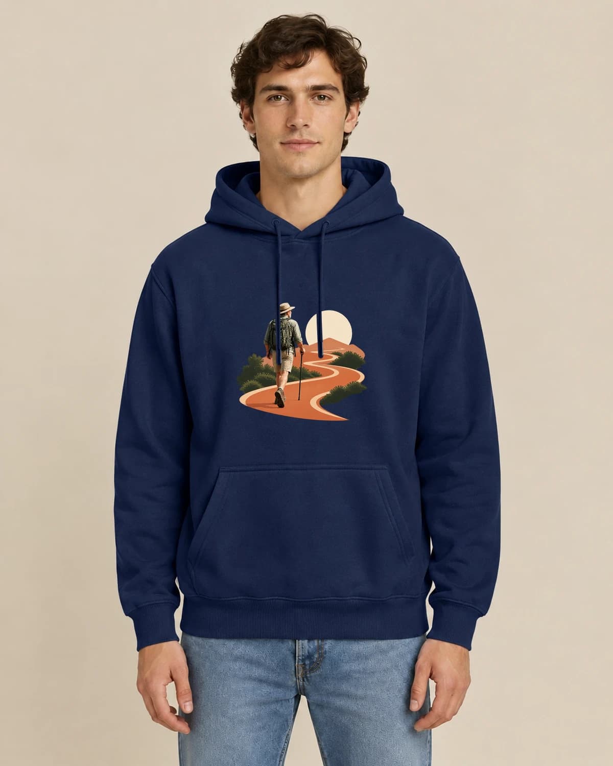 Retirement Photo Hoodies: Retirement Golden Trail hoodie design; Navy Blue styling