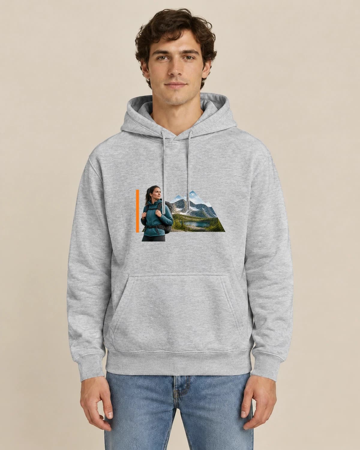 Summit Photo Supply, men's styling of the same unisex hoodie