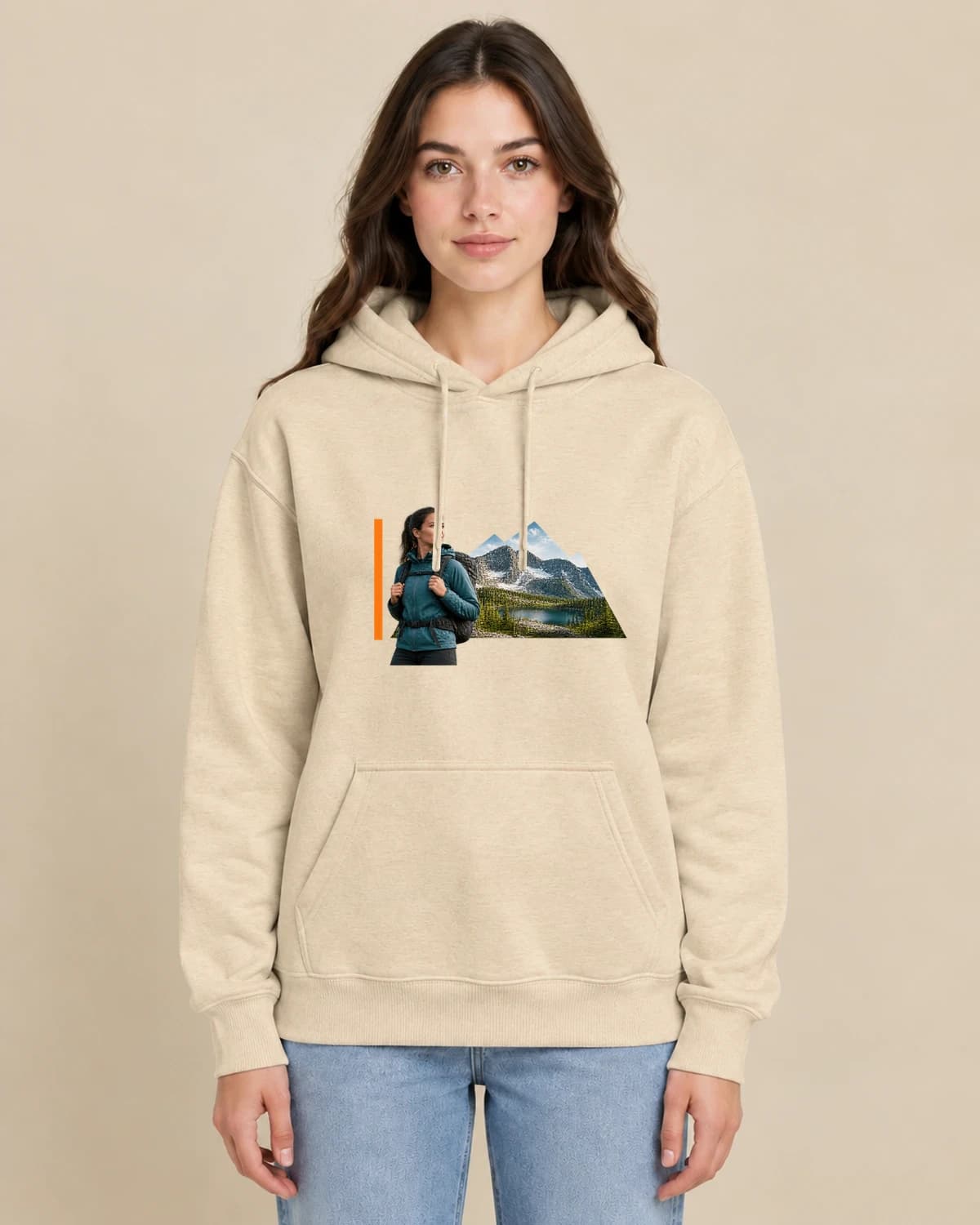 Summit Photo Supply on a woman wearing the classic unisex pullover; illustrative styling