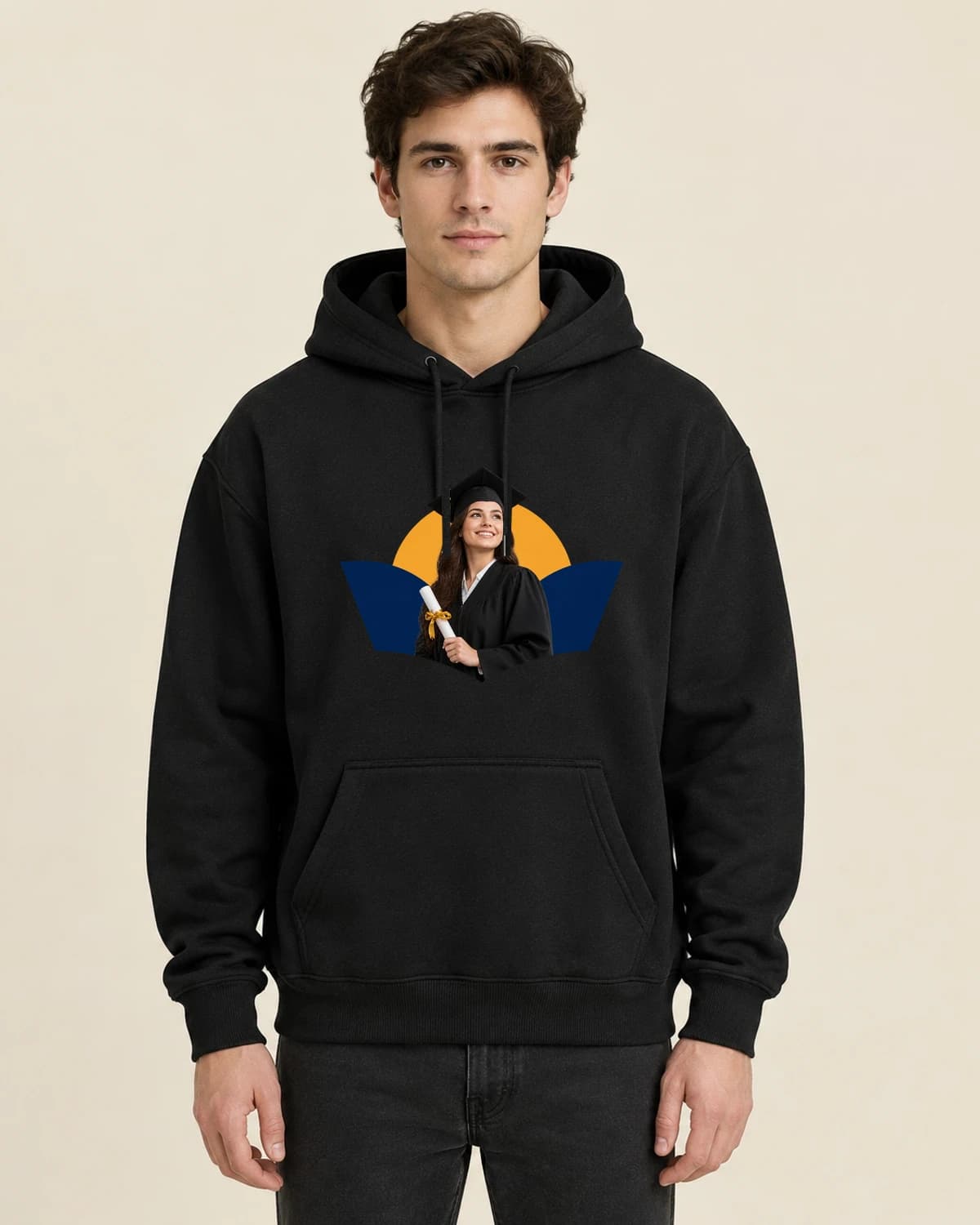 Graduate Sunprint, men's styling of the same unisex hoodie