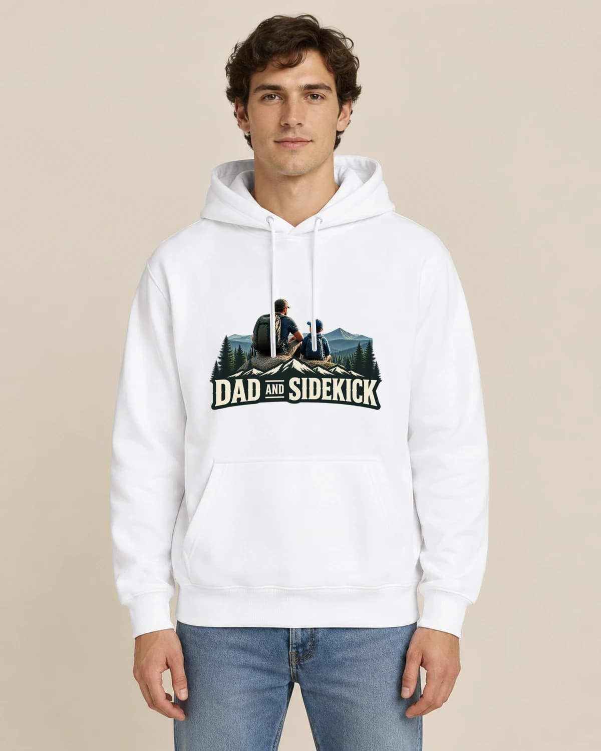 Fathers Day Trail Club, men's styling of the same unisex hoodie
