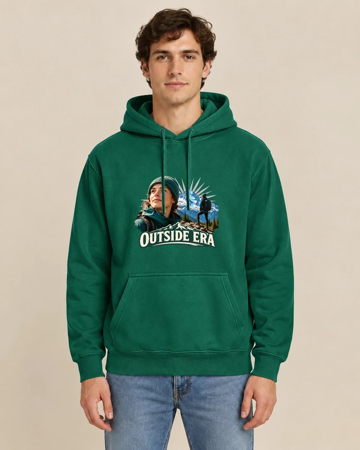Mountain Mainstage, men's styling of the same unisex hoodie