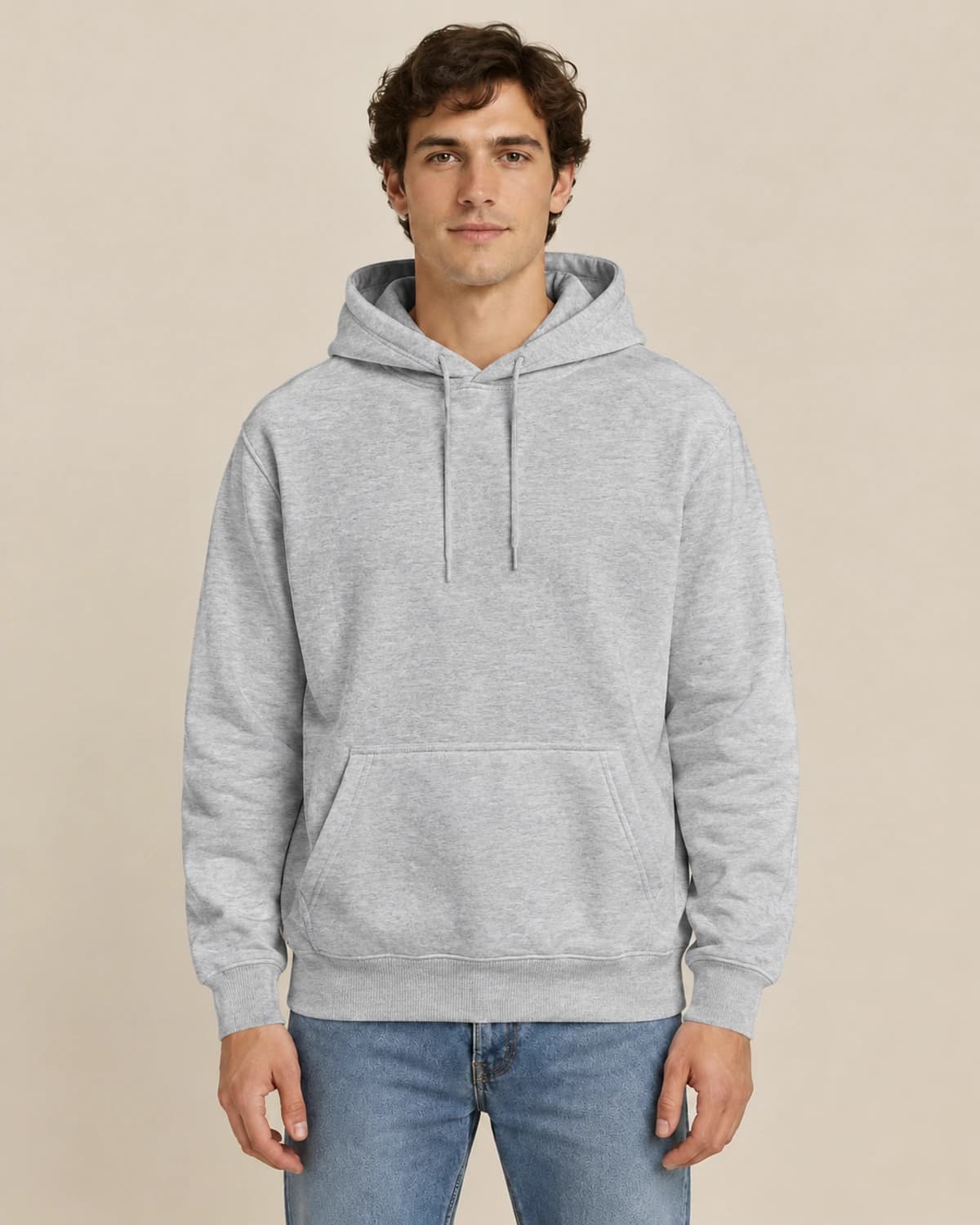 Sport Gray classic unisex pullover; illustrative male styling