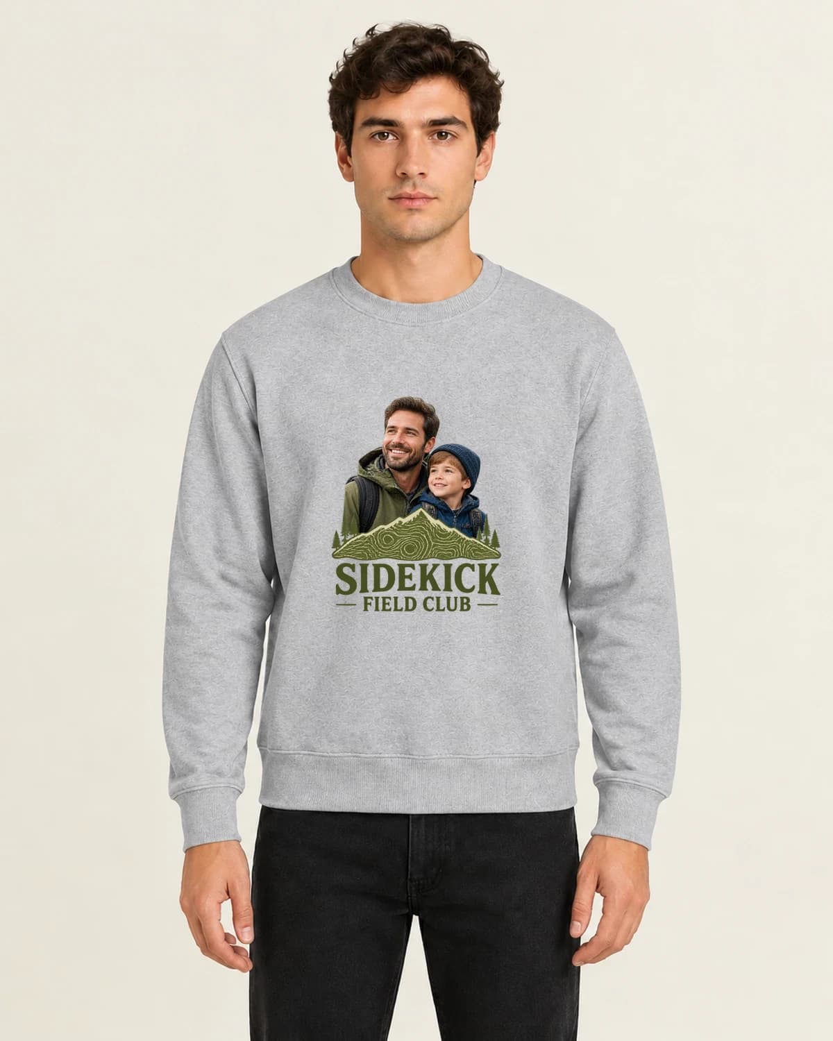 Dad Sidekick Field Guide, men's 260gsm Gray; illustrative styling