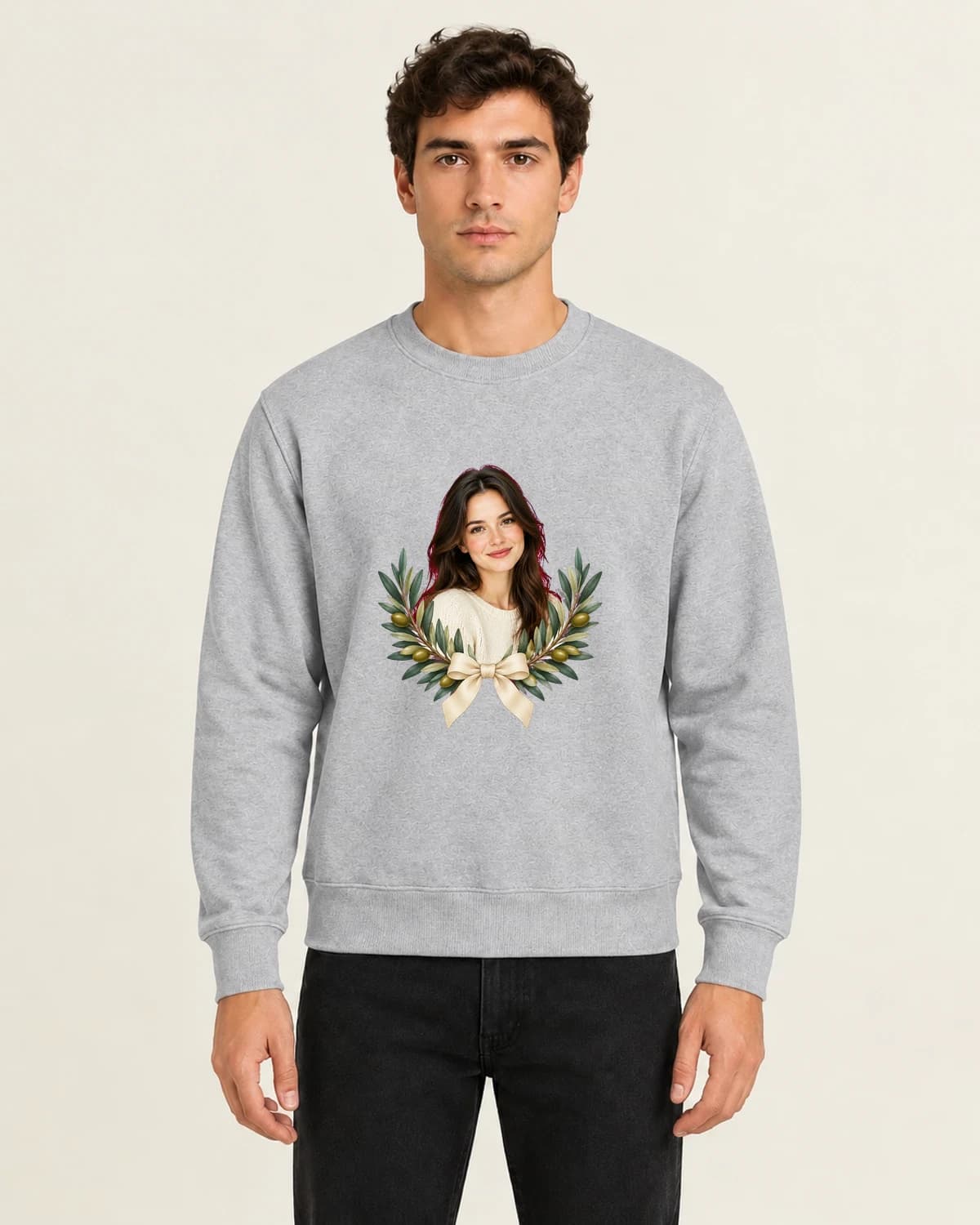 Olive Light Remembrance, men's 260gsm Gray; illustrative styling