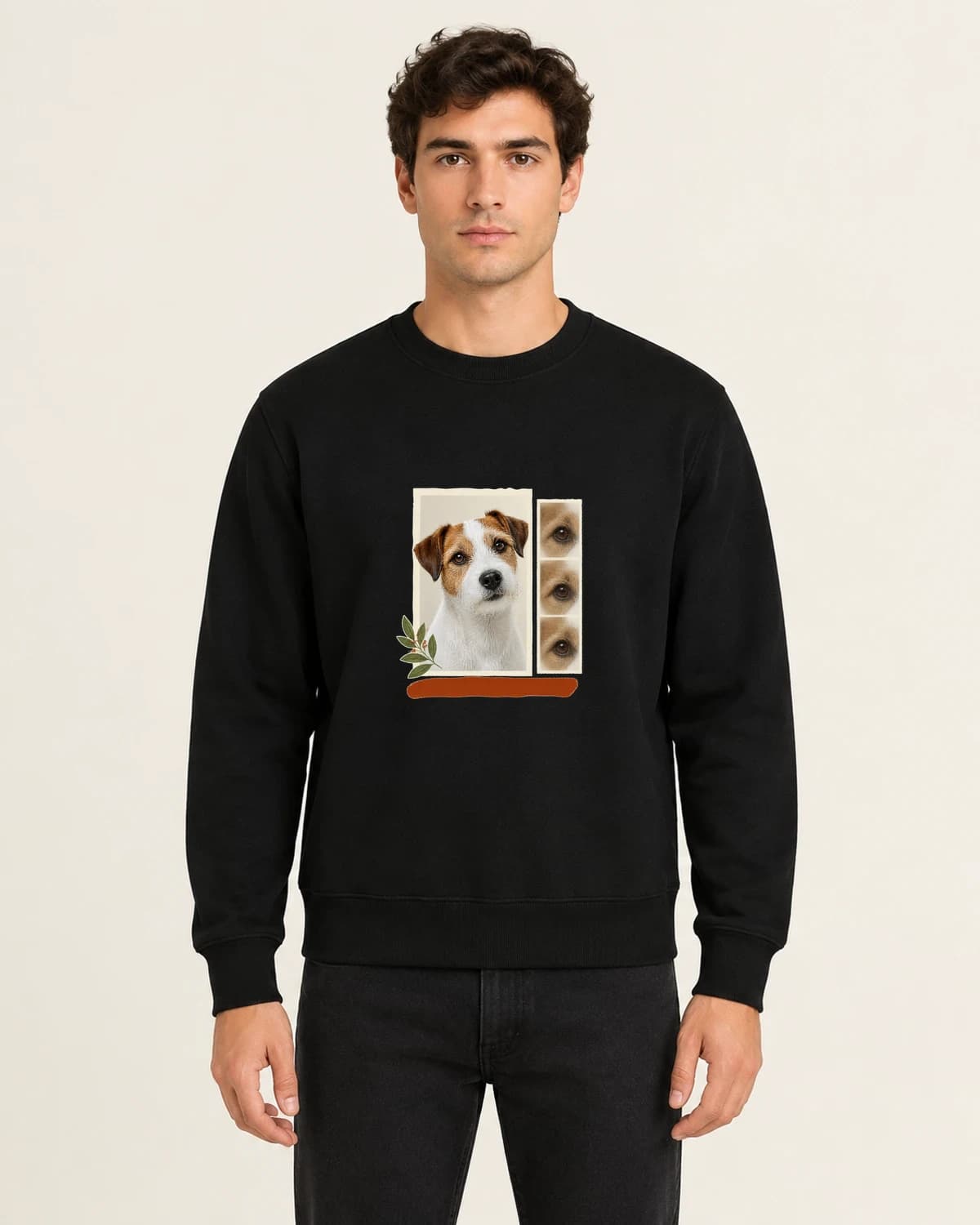 Terrier Sunday Post, men's 260gsm Black; illustrative styling