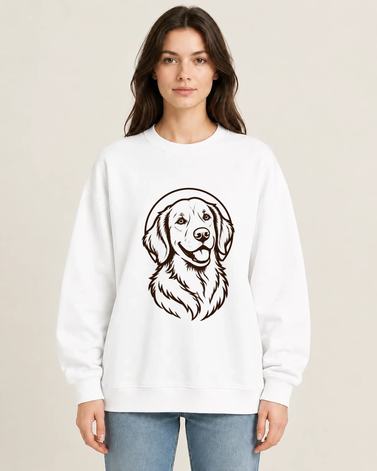 Good Company Ink on women's 220gsm White crewneck; illustrative styling