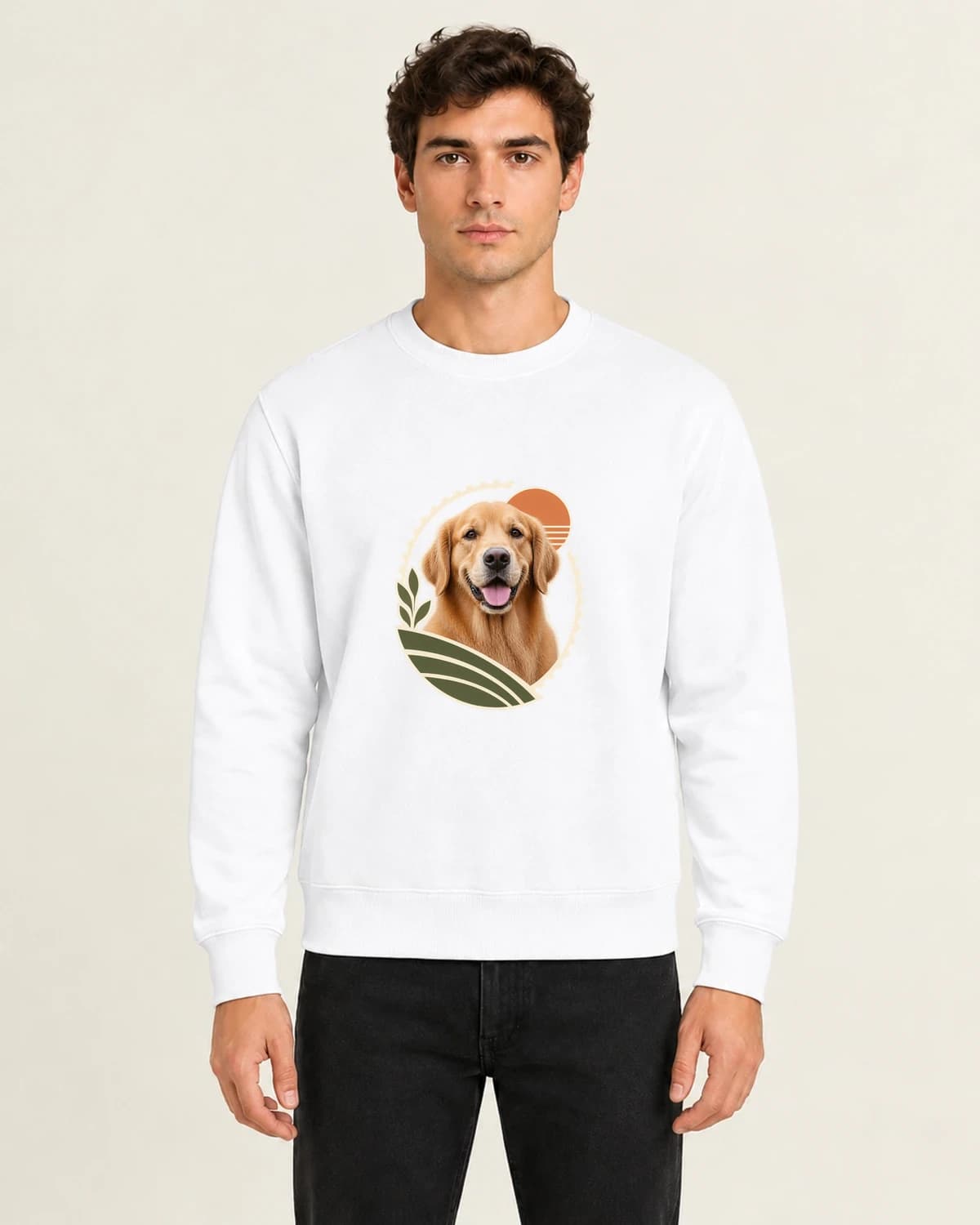 Retriever Field Stamp, men's 260gsm White; illustrative styling
