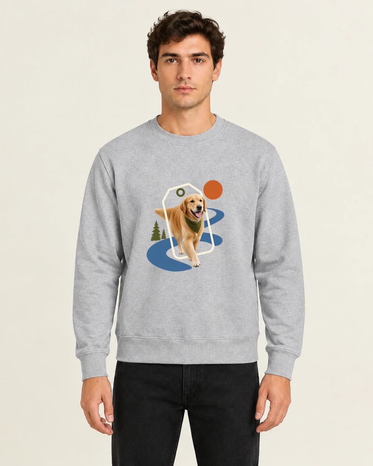Companion Travel Label, men's 260gsm Gray; illustrative styling