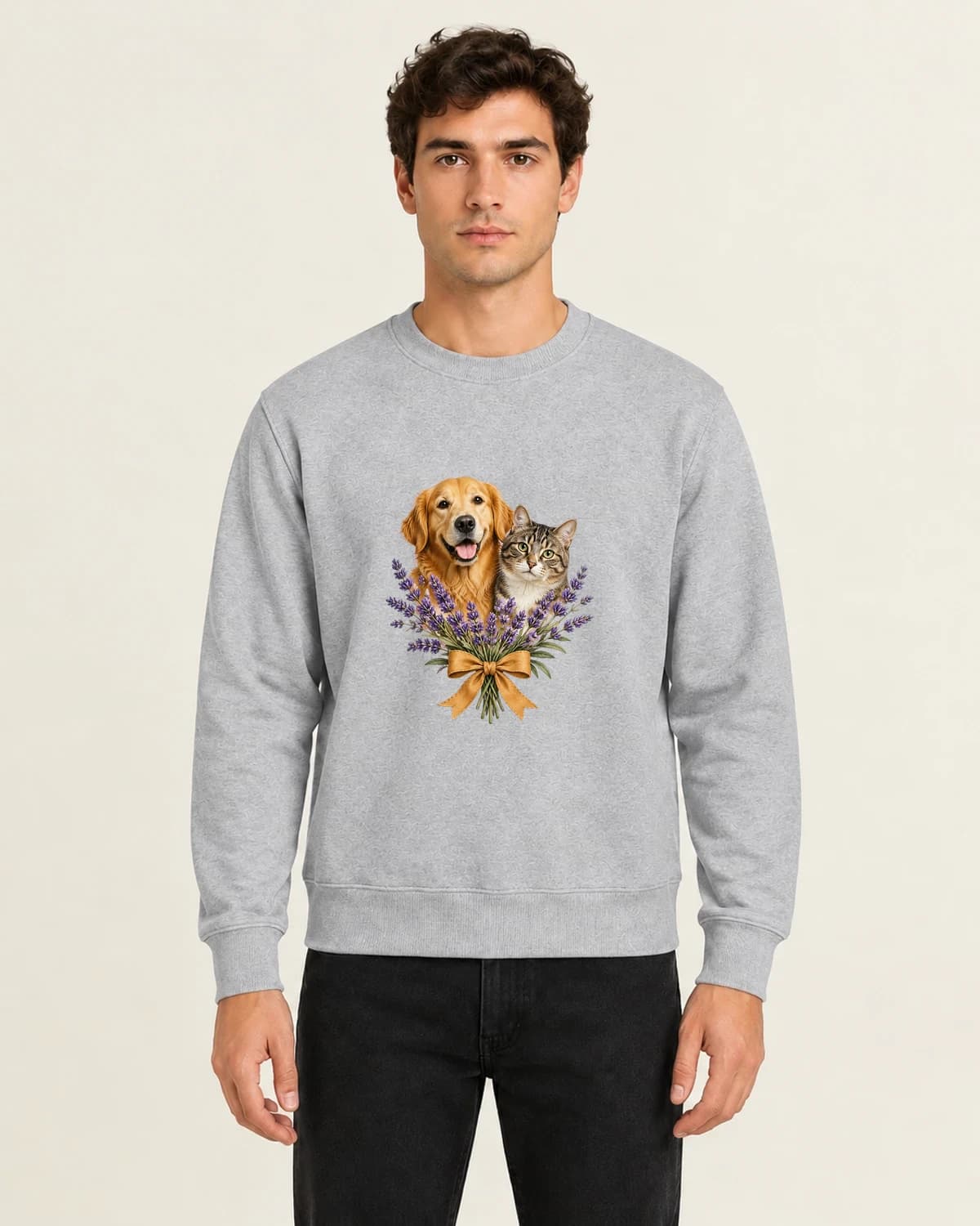 Mixed Company Botanical, men's 260gsm Gray; illustrative styling