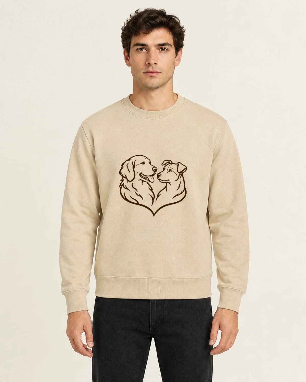 Two Companions Ink, men's 260gsm Sand; illustrative styling