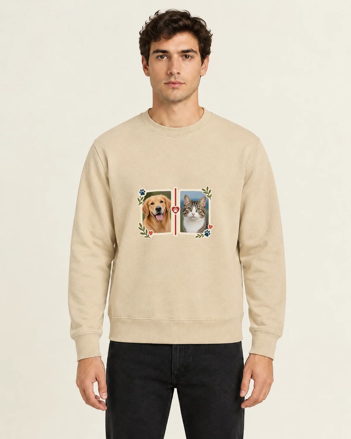 Fur Family Split Journal, men's 260gsm Sand; illustrative styling