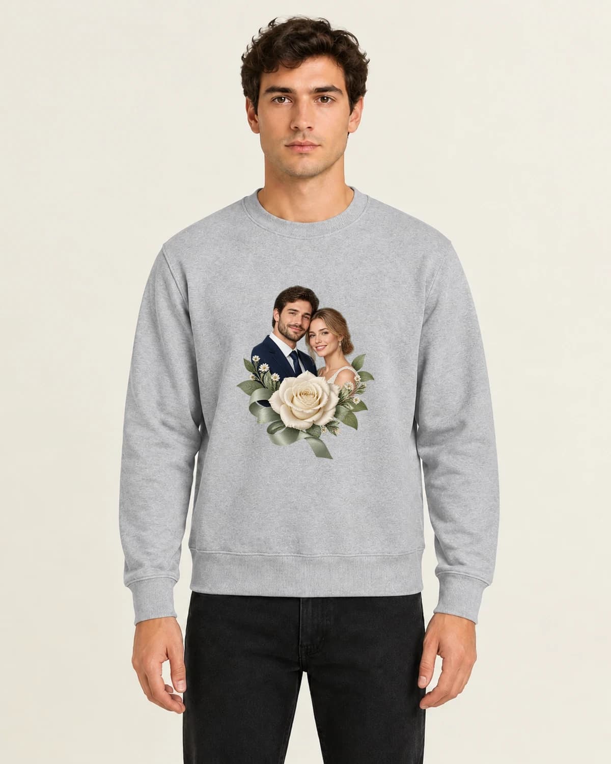 Garden Vow Portrait, men's 260gsm Gray; illustrative styling