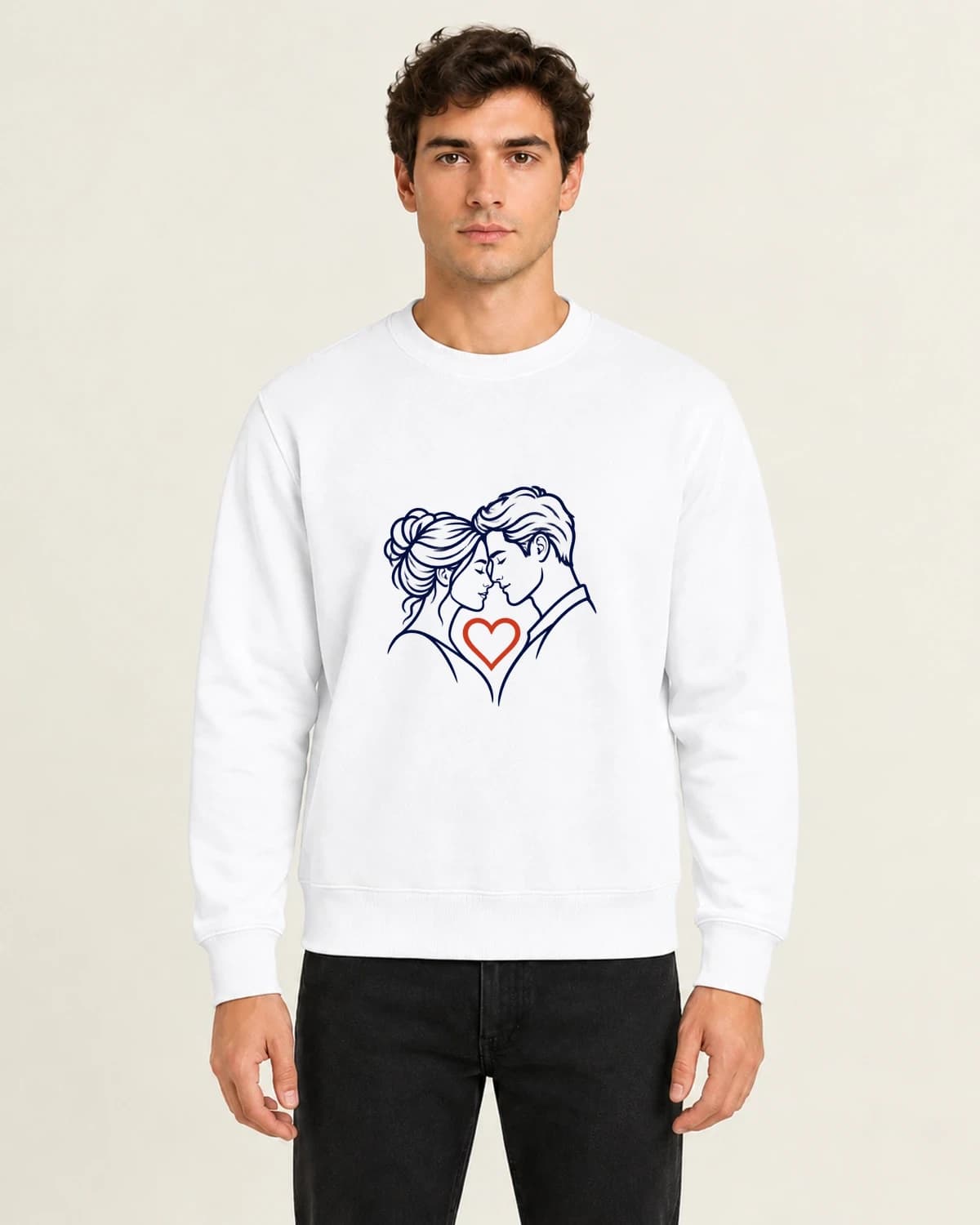 Couple Contour Promise, men's 260gsm White; illustrative styling