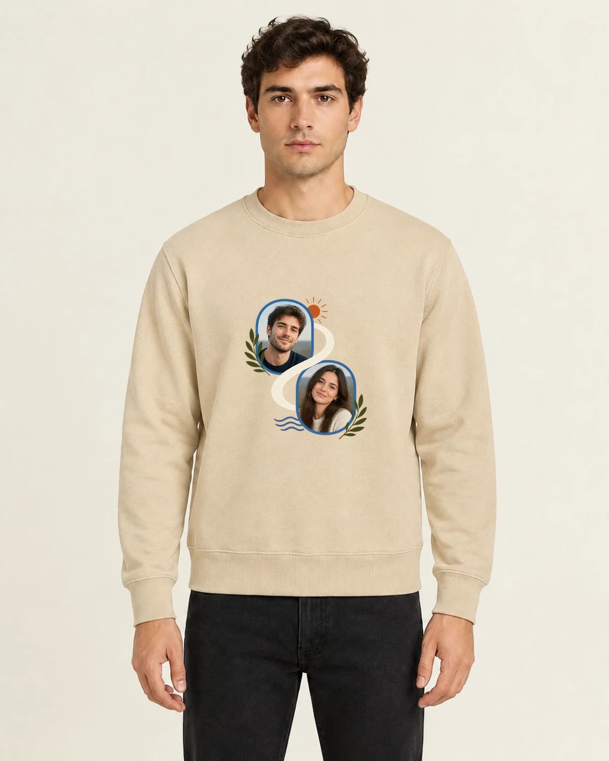 Long Distance Windows, men's 260gsm Sand; illustrative styling