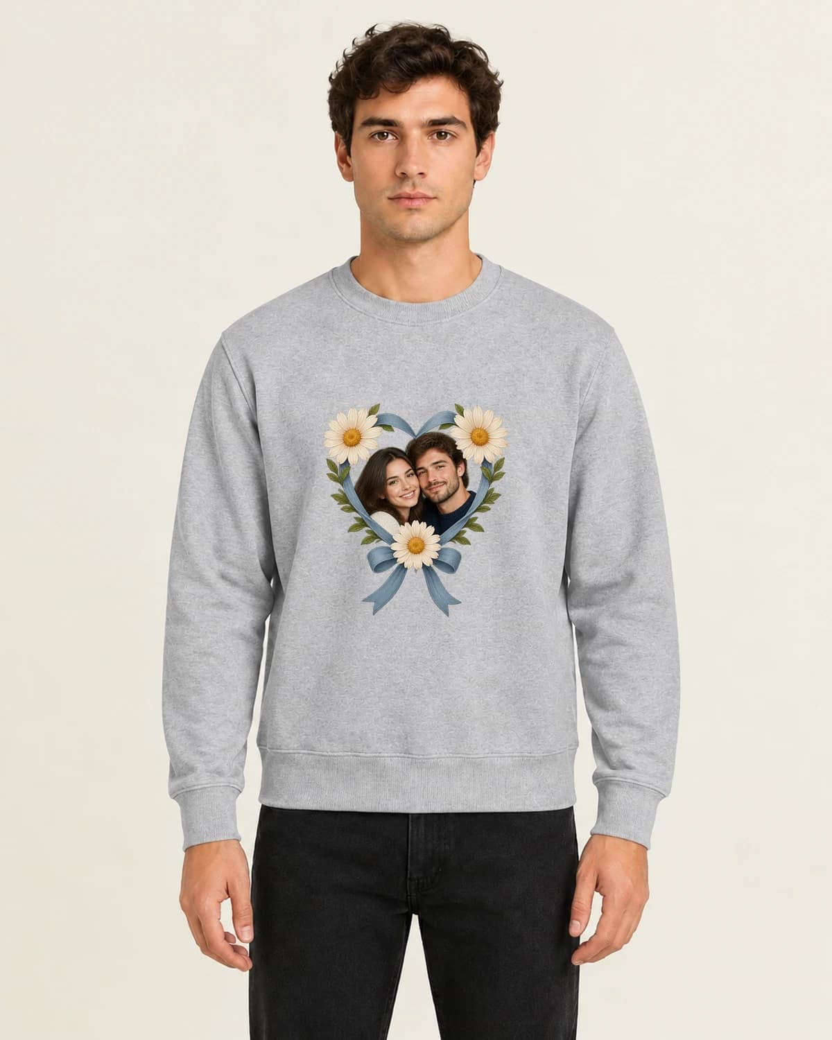 Love In Full Bloom, men's 260gsm Gray; illustrative styling