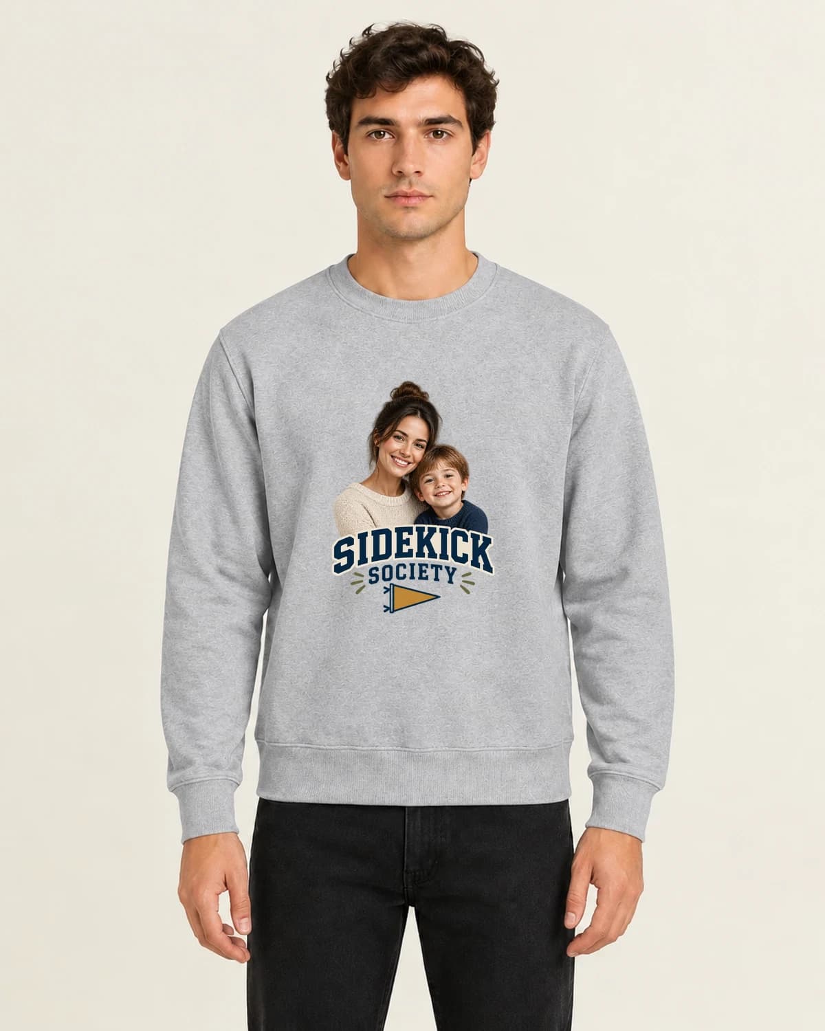 Her Little Sidekick, men's 260gsm Gray; illustrative styling