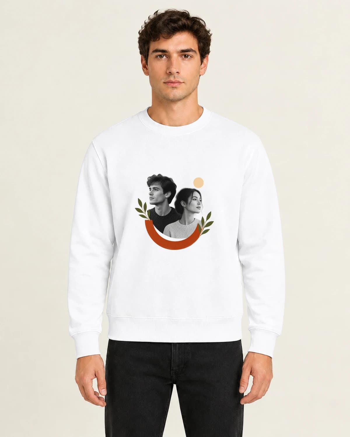 Ordinary Days Together, men's 260gsm White; illustrative styling