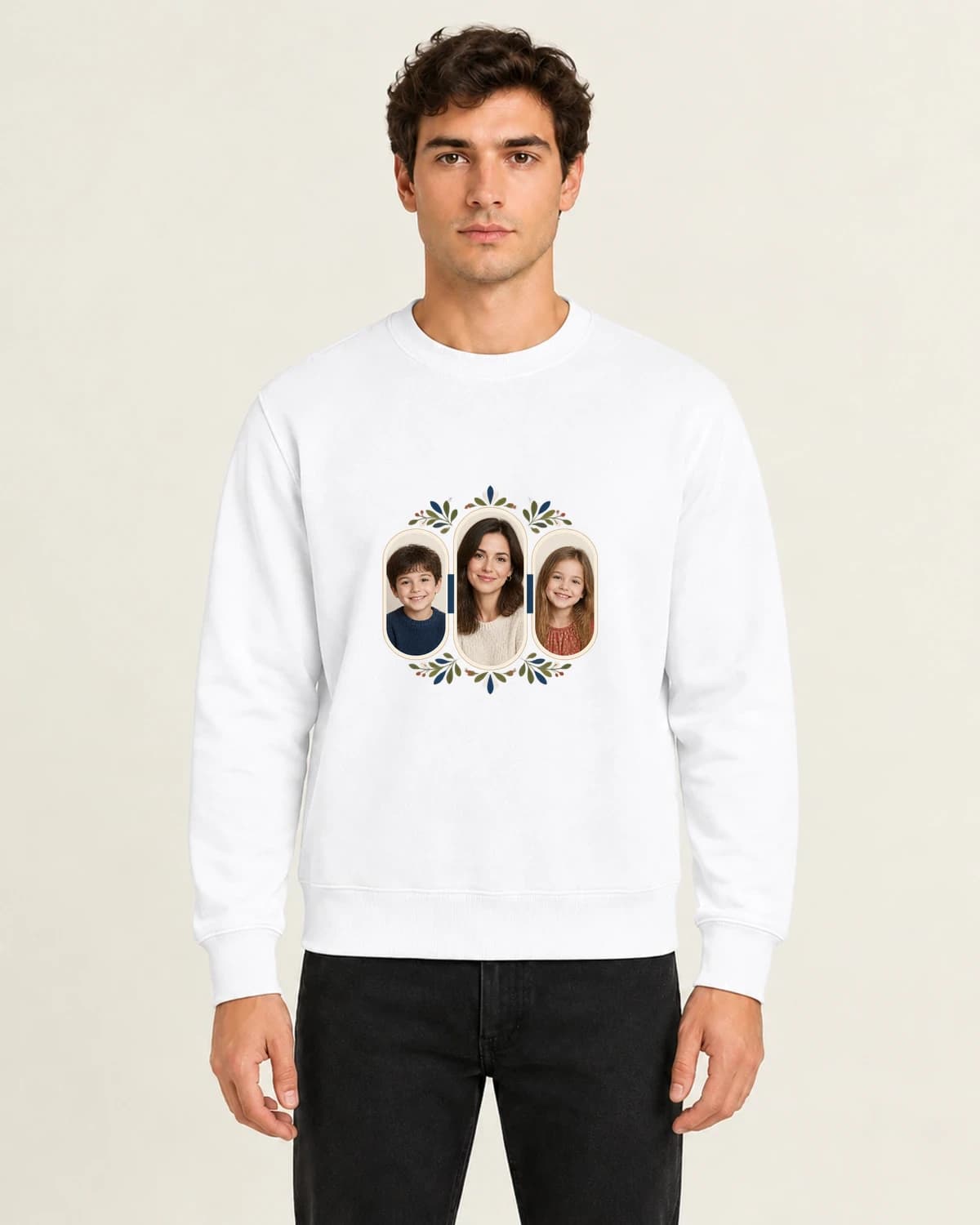 Mama Memory Triptych, men's 260gsm White; illustrative styling