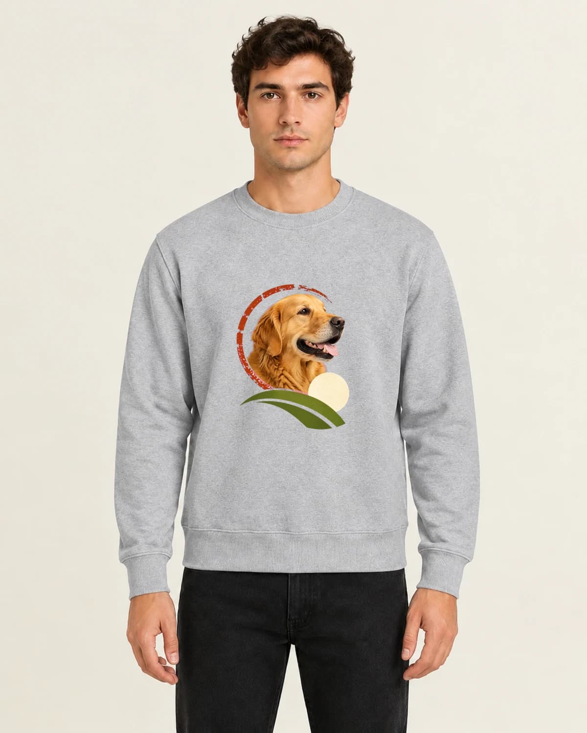 The Dog We Carry, men's 260gsm Gray; illustrative styling