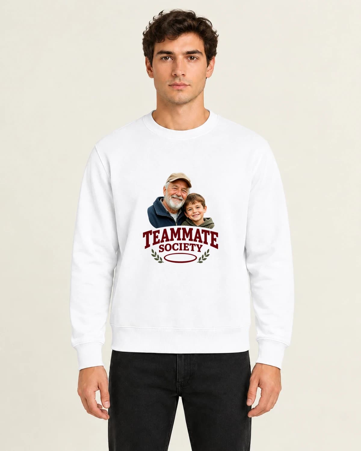 Grandpas Favorite Teammate, men's 260gsm White; illustrative styling