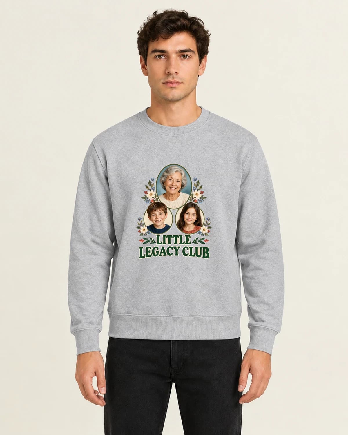 Her Little Legacy Club, men's 260gsm Gray; illustrative styling