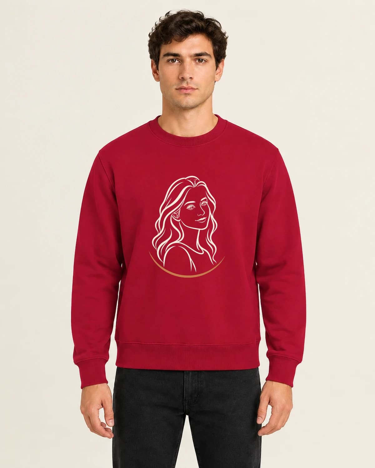 Lasting Bond Ink Study, men's 260gsm Red; illustrative styling