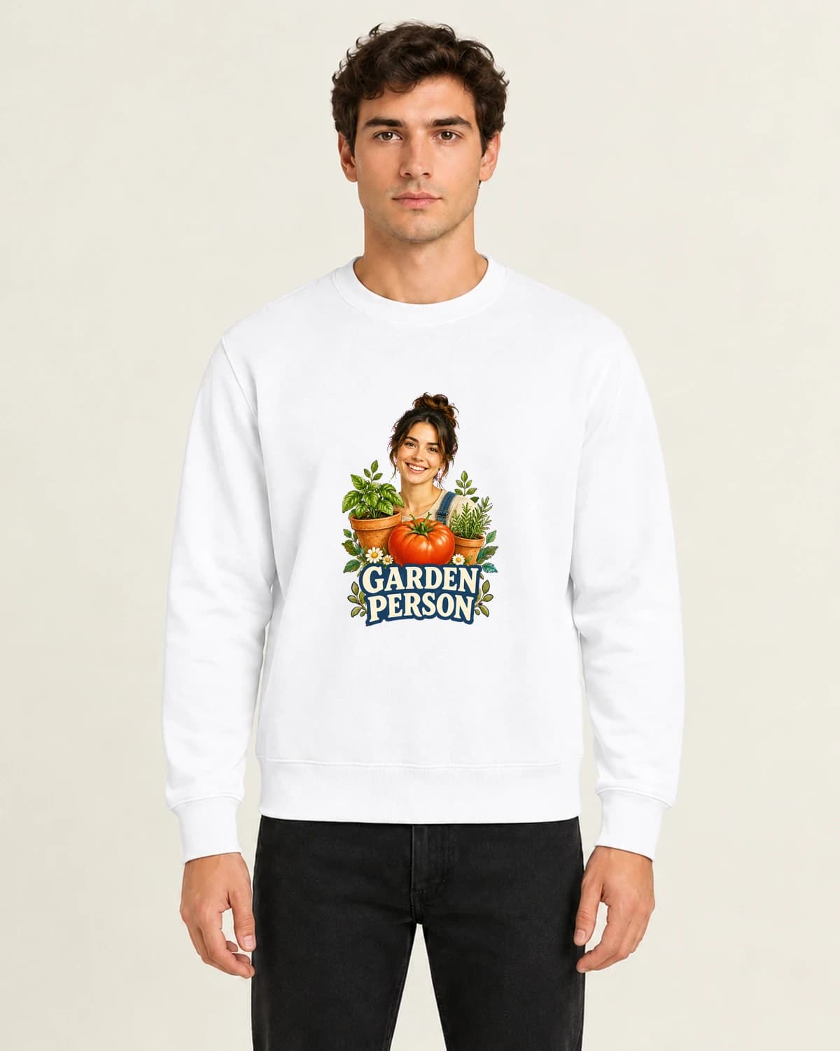 Garden Person Weekend, men's 260gsm White; illustrative styling