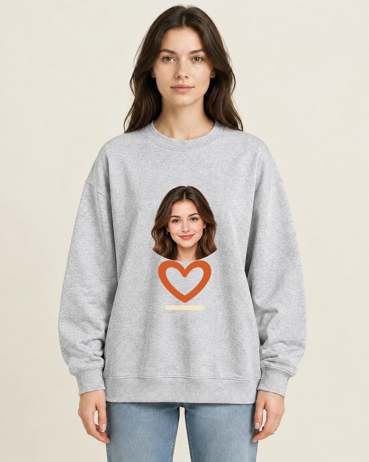 My Human Pocket Memory on women's 220gsm Gray crewneck; illustrative styling